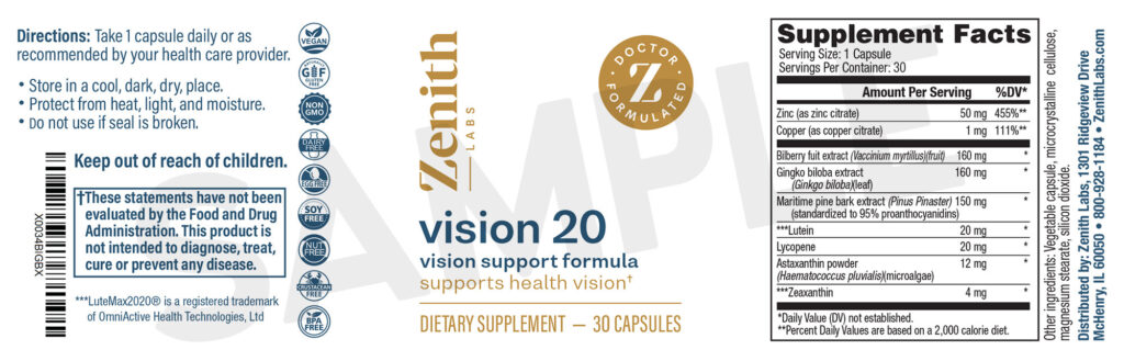 Vision 20 Ingredients